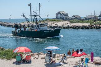 Tiny yet popular, Salty Brine State Beach allows beachgoers to enjoy close up views of fishing boats and ferries going by.