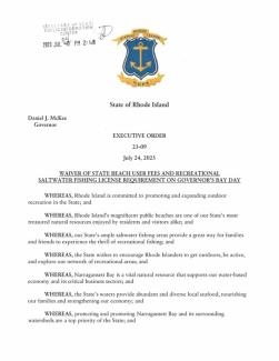 Visual of the Governor's Executive Order for Bay Day 2023
