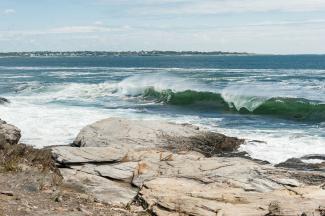 High surf at Beavertail State Park in Jamestown