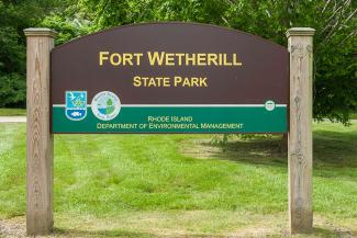 Fort Wetherill State Park sign