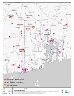 Map of mosquito disease detections as of 9/29/23