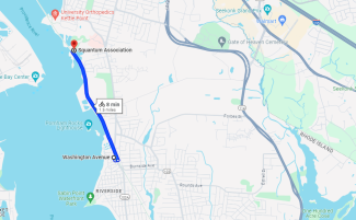 Temporary closure map for East Bay Bike Path 3-15-24