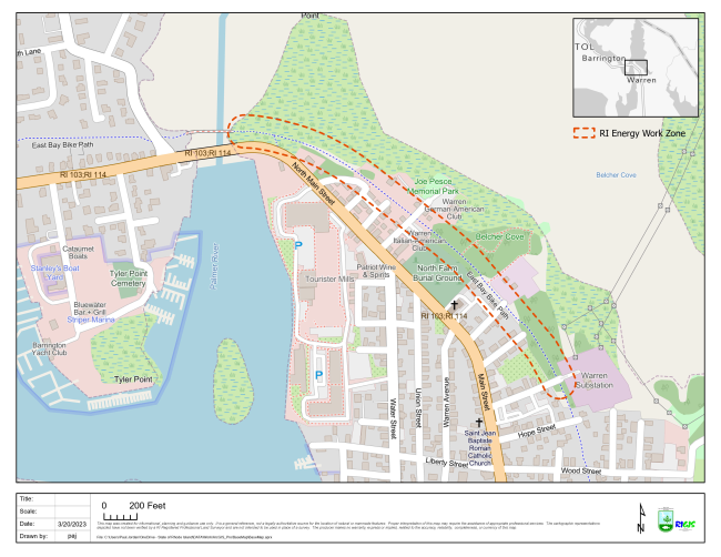 Power Line Work Begun Today Will - RI Energy Workzone EBBP MAR 2023